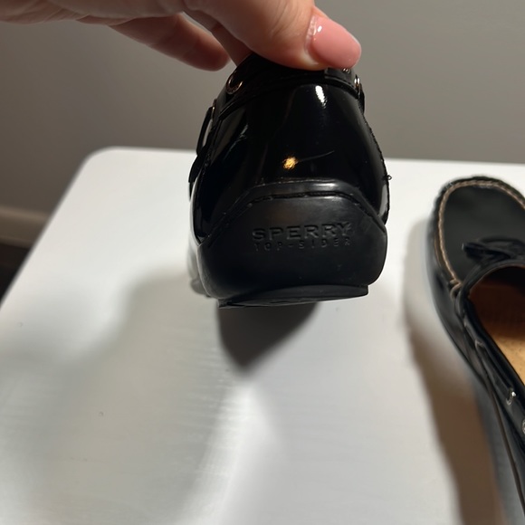 Men’s Sperrys topsiders size 10 in black and white stitching - Picture 6 of 17